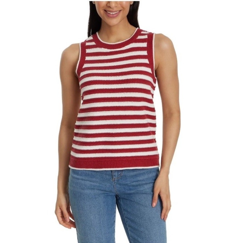NWT Nine West Women's Crochet Tank Top Size XL Red